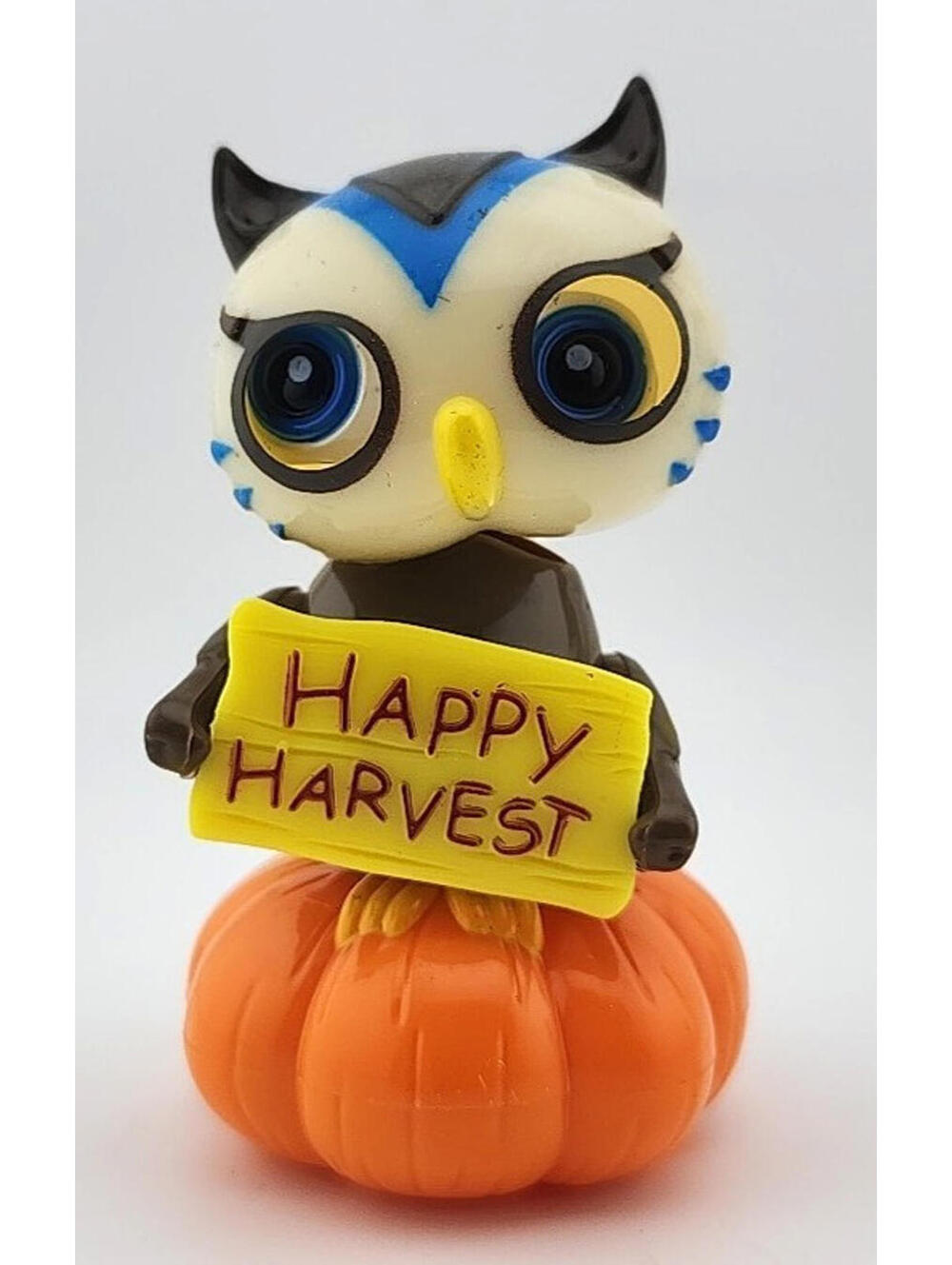 Vintage Halloween Pumpkin Owl Solar Dancing Figurine • Fall Décor • Solar‑Power